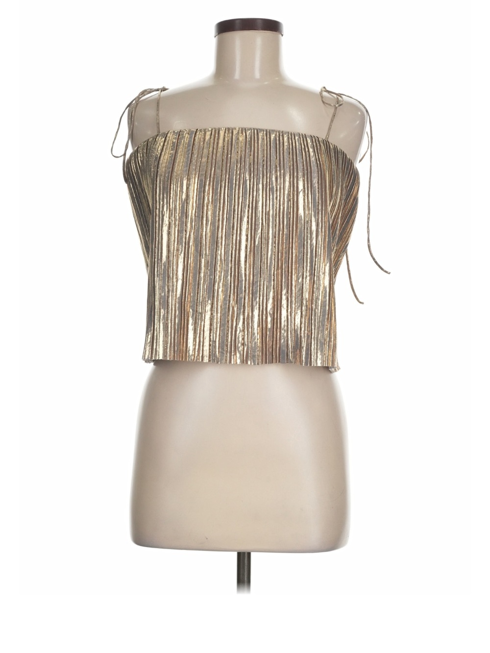 Amanda Uprichard Collina Metallic Gold Top